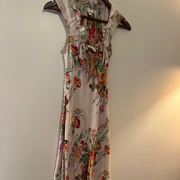 Plenty By Tracy Reese Floral 100% Silk Dress W/ Tie Top-- Size 4 - Picture 2 of 7